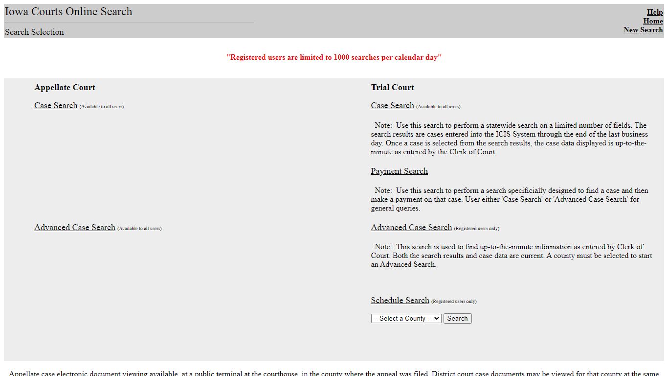 Iowa Courts Online Search - Select Action